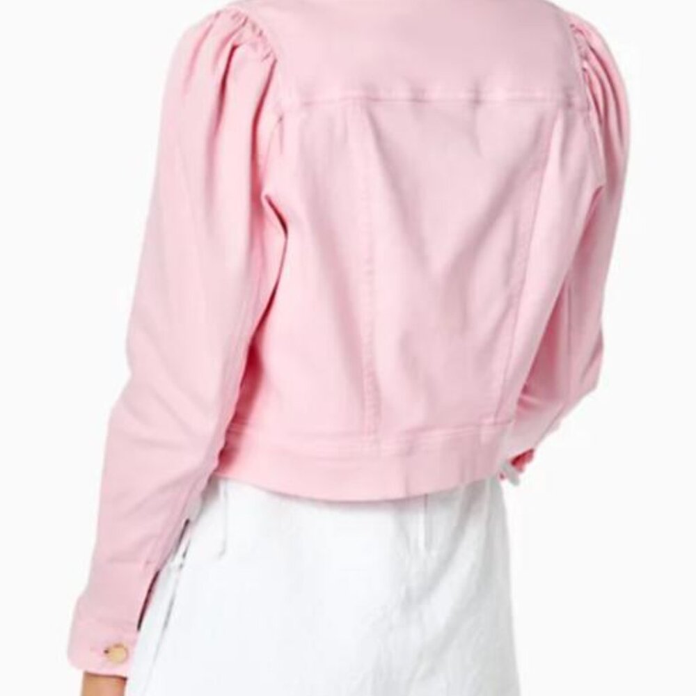 Lilly Pulitzer Laylani Denim Jacket in Calla Lilly Pink NWT size M (Retired) - Picture 2 of 5